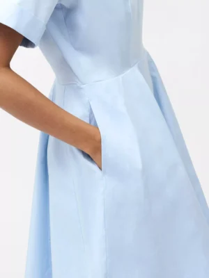 Váy Áo Sơ Mi Mini Poplin Isabelle French Connection, Xanh Trời