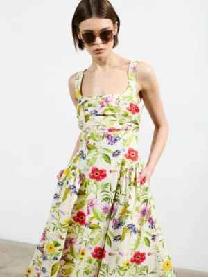 Đầm Midi Cotton Poplin Monica Barletta French Connection