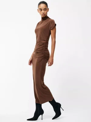 French Connection Samira Drape Dress, Chocolate