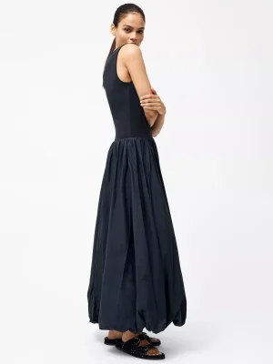 French Connection Phoebe Bubble Hem Midi Dress, Black
