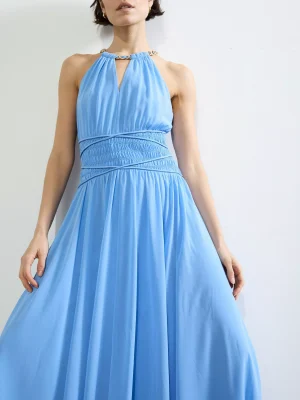 French Connection Eden Georgette Dress, Cornflower Blue