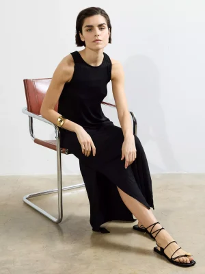 French Connection Mia Textured Jersey Maxi Dress, Black